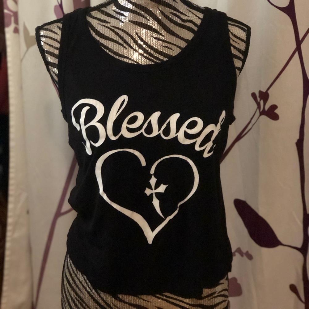 Black tank top women’s large blessed
